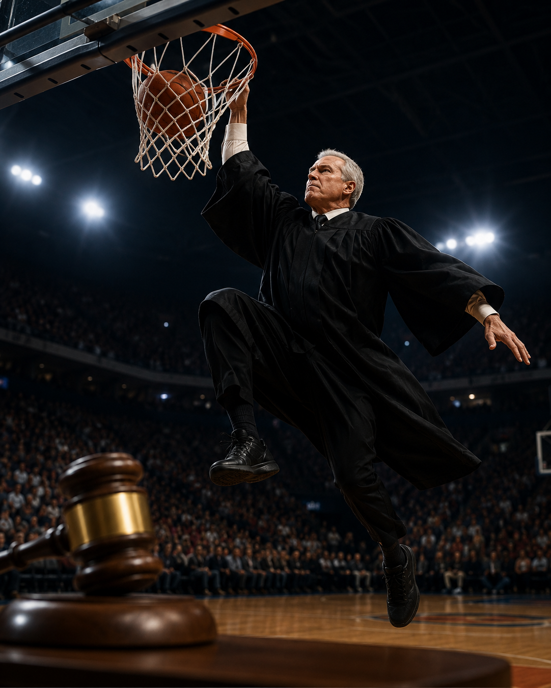 Portrait of the basketball arbitration setting